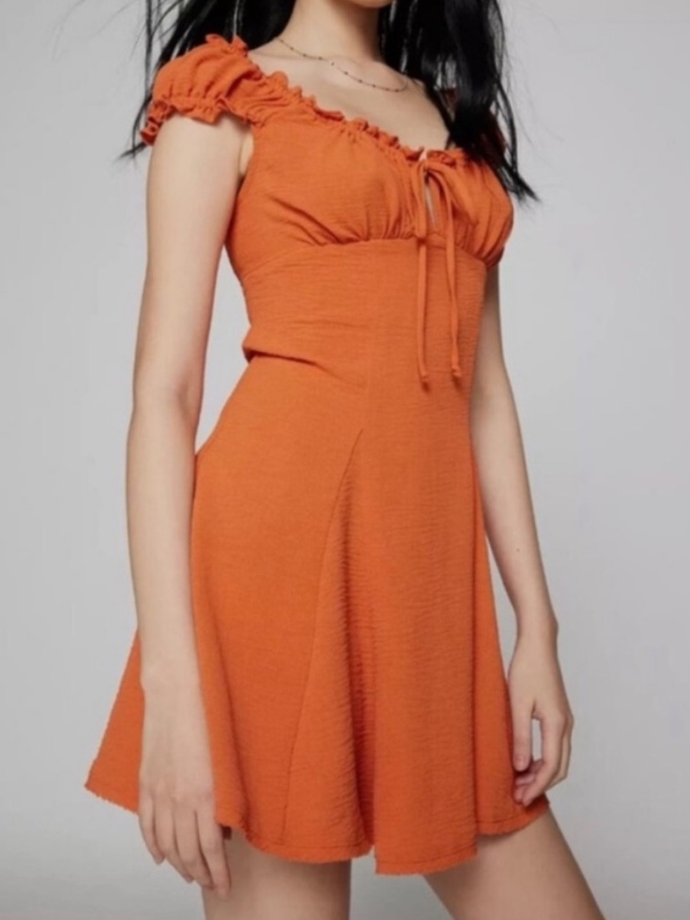 Kimchi Blue XSmall Dress Blair mini dress in pumpkin orange Urban Outfitters